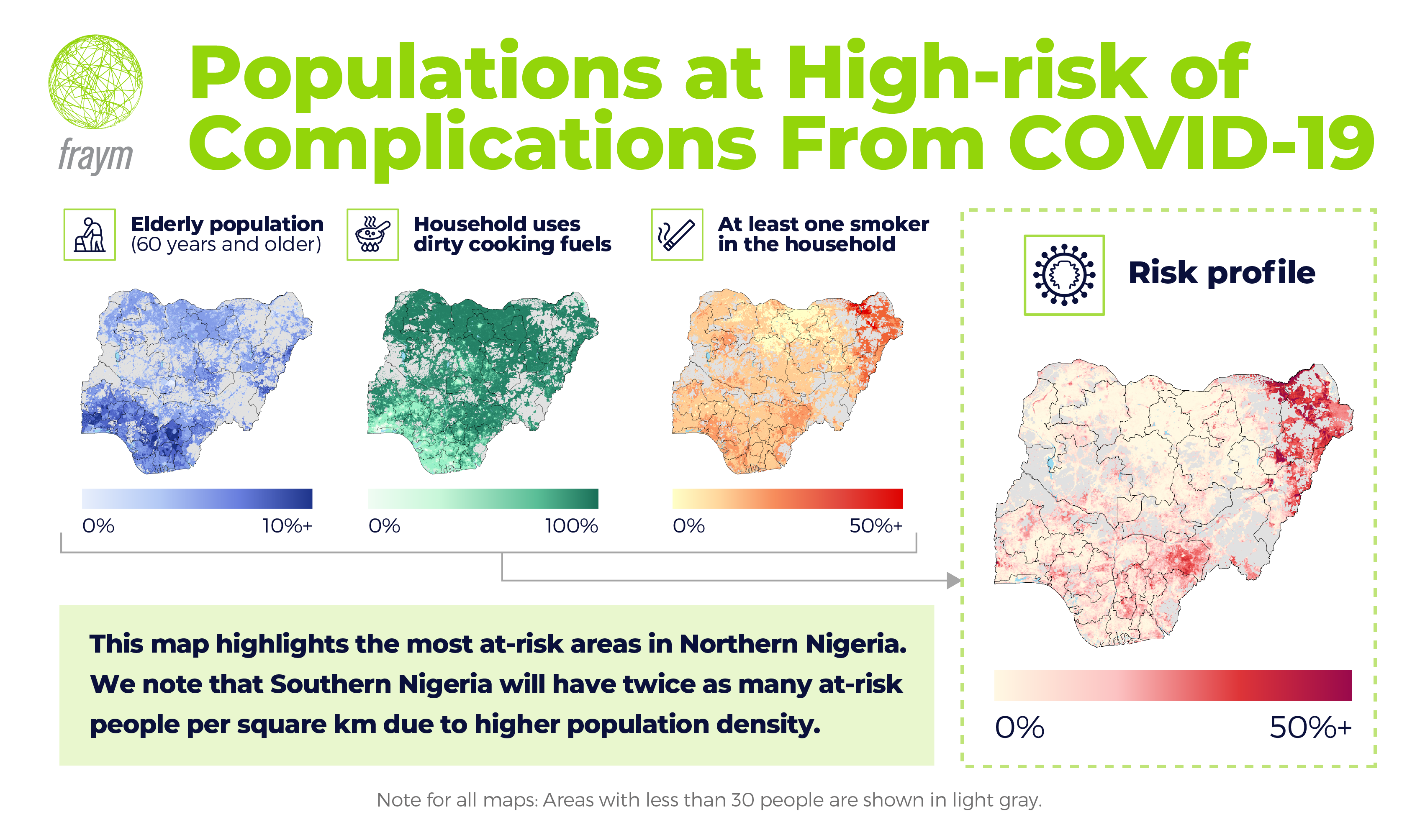 Maps of populations at high-risk of complications from Covid-19