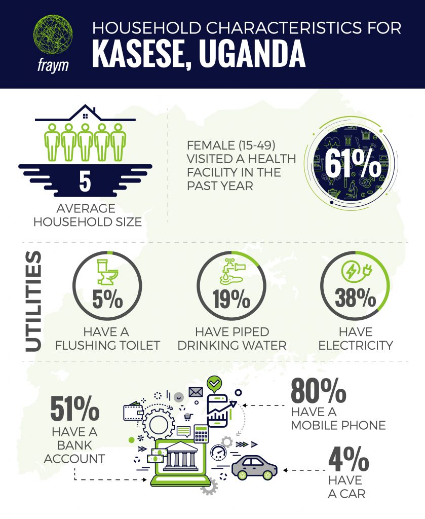 Infographic of Vital Household Statistics for Kasese Uganda