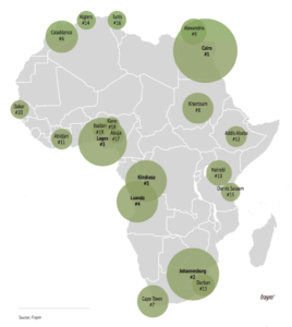 africa urban markets map